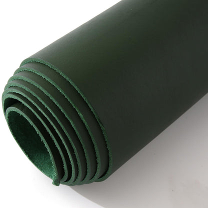 Large Size 17"x70" Leather, Cowhide Veg Tan Leather for Leather Belt Bag Strap Craft Shoe Making Wallet, 2.5mm Thick Full Penetration Dyeing Dark Green