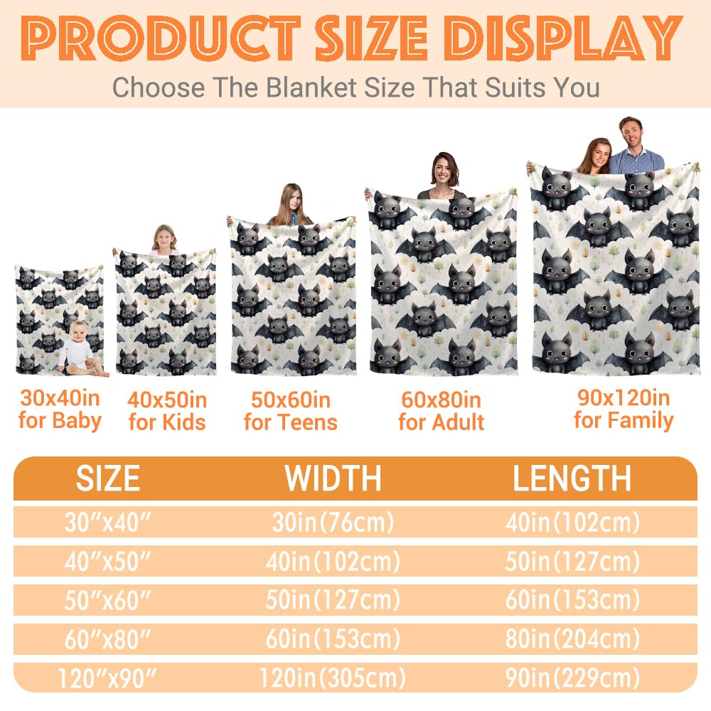 SUPERICH Halloween Bats Baby Blanket Gifts Super Soft Swaddle Newborn Cozy Baby Receiving Blanket Stroller Throw Blanket for Crib 40x30 in for Puppy
