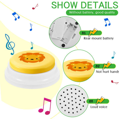 Syhood 8 Pcs Animal Sounds Buzzer for Trivia Games Answer Buzzers Feud Jeopardy Buzzer Button with Lights and Sounds for Party Game Show (Jungle and Farm Style)
