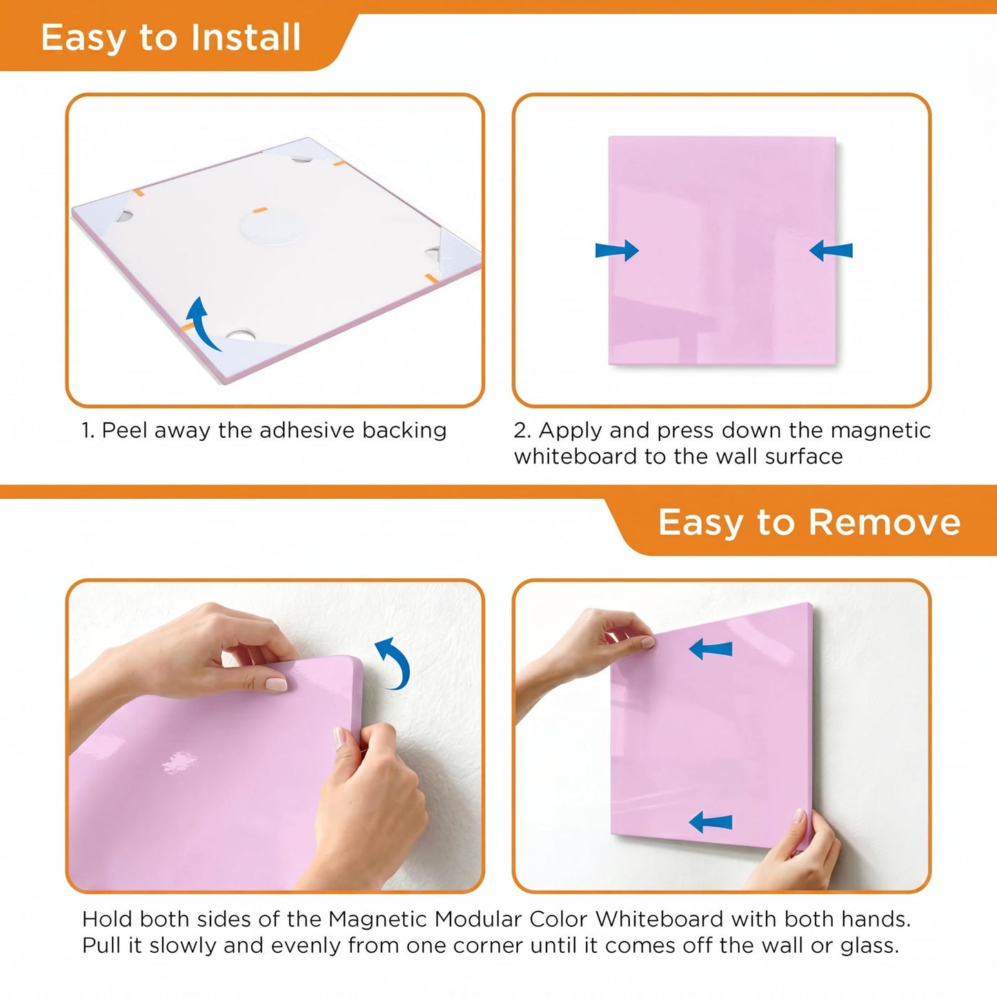 Comix Magnetic Board, 6 Pack Magnetic Whiteboard for wall, 11.8 x 11.8 Inches Dry Erase Board for Kids, Students, White Board Dry Erase Set for Fridge, Office and Home, Pink