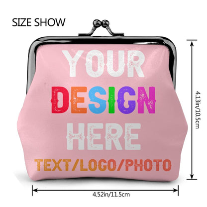 Custom Coin Purse Add Text Photo Logo,Personalized Coin Pouch Leather Wallet For Women,Pink