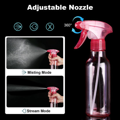 Cosywell Plastic Spray Bottles 8.8oz/260ml 3 Pack Empty Spray Bottle for Cleaning Mist/Stream Heavy Duty Water Spraying Bottle for Cooking Hair Care Essential Oils(Clear)