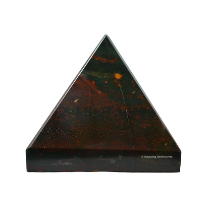 Amazing Gemstone Bloodstone Pyramid Crystal Healing Stones - 1" Great Pyramid Figurine of Natural Stone Pyramid for Meditation, Reiki, Chakra Balancing and Crystal Pyramids Grid