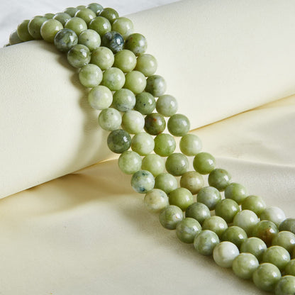 35pcs 10mm Chinese Jade Beads Natural Gemstone Beads Round Loose Beads for Jewelry Making
