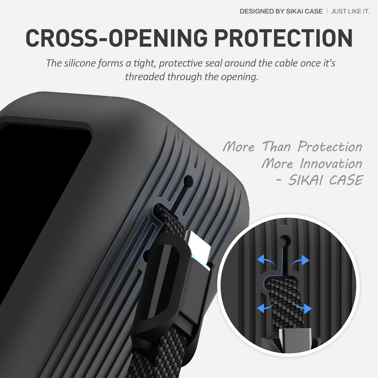 Silicone Case for Anker Laptop Power Bank (25,000mAh 165W) 1/4" Nut Hole,SD/SIM Card Storage, Display Protection&Dustproof, Travel Protective Cover Compatible with Anker Power Bank 165W (Gray)