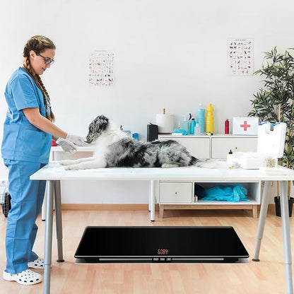 ONE-MI Extra Large Dog Scale & Postal Use - 220lbs Heavy Duty Dog Weight Scale with Tempered Glass Platform, 31.5" Veterinary Animal Scale for XL Breed Dogs, Packages & Veterinary Clinics (Black)