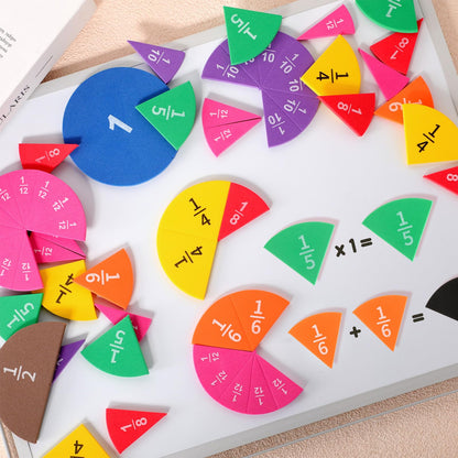 Sayglossy 12 Sets Fraction Set for Math Classroom Fractions Manipulatives Math Manipulatives for Home School Supplies (Circles)
