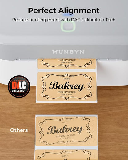 MUNBYN Bluetooth Thermal Label Printer RW403B, Wireless 4x6 Shipping Label Printer for Small Business, Compatible with Android, iPhone, Windows, Mac, Chromebook, Print Width 1.57"-4.25" (Grey)