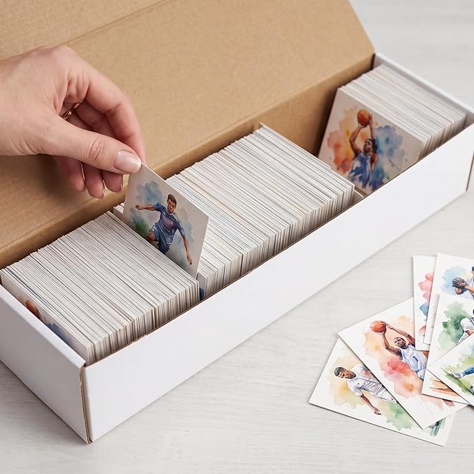 PHAREGE 10 Pack Trading Card Storage Boxes White for 4000 Count 35pt Cards | Baseball Card Storage, Sport Card Shipping, Flat Bottom, Shape Well, Easy Fold, Easy Open, DIY Cardboard, Self-locking