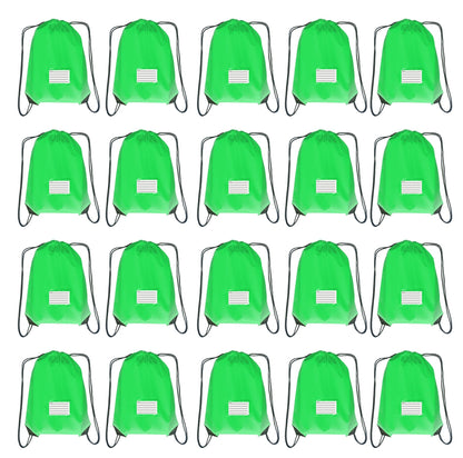 Drawstring Backpack Bulk 20 Pcs Draw String Bags DIY Gym Sports Traveling Yoga Cinch Bag Sackpack Drawstring Memo Card (green)