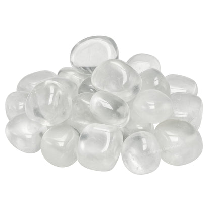 Amazing Gemstone Clear Quartz Crystals and Healing Stones Tumbled - 1 Oz Clear Quartz Stone, Natural Healing Stones for Energy Balance, Stress Relief, Polished Gems Rocks