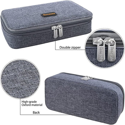 Homecube Pencil Case Large Capacity Pen Marker Holder Pouch Box Makeup Bag Oxford Cloth Big Storage Stationery Organizer with Zipper for School Office - Dark Gray
