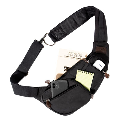 Rothco Vintage Canvas Crossbody Sling Bag – Compact Travel Shoulder Backpack 2L Storage