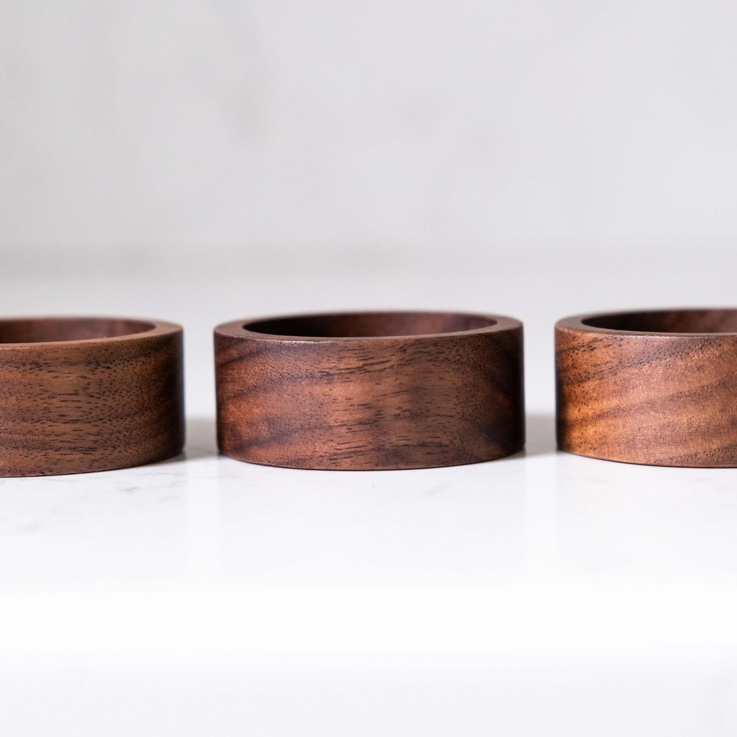 Walnut Wood Ring Tray, Mini Round Hardwood Holder, Micro Jewelry Box Dish