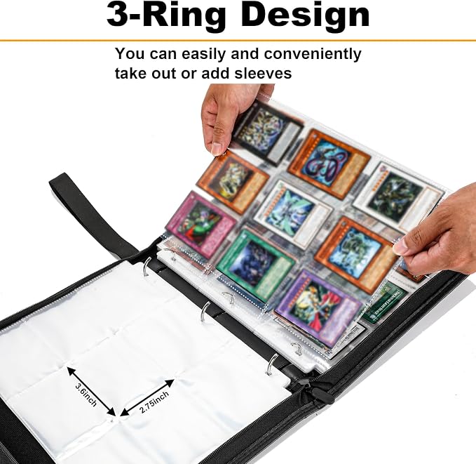 Trading Card binder for YGO Card- 990 Pockets Card Album with Sleeves Compatible with Y-G-O Cards, TCG Cards Or Other Standard Size Cards Holder- Dark Dragon