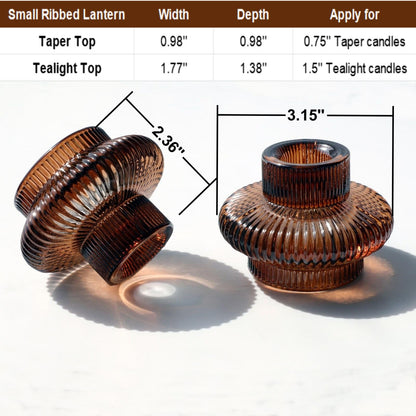 VOHO Brown Candlestick Holders Set of 6, Old Fashioned Candle Sticks Holder Decor for Daily Room/Halloween/Thanksgiving Party, Double Side Taper Candle Holders for Candlesticks/Tealight Candles(Brown)