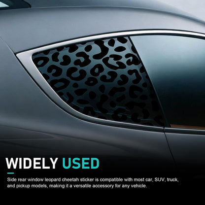 Qurbuns Car Window Decals, Waterproof Self-Adhesive Side Window Leopard Sticker, Car Body Side Styling Sticker with Installation Tools, Universal for Most Cars (Black)