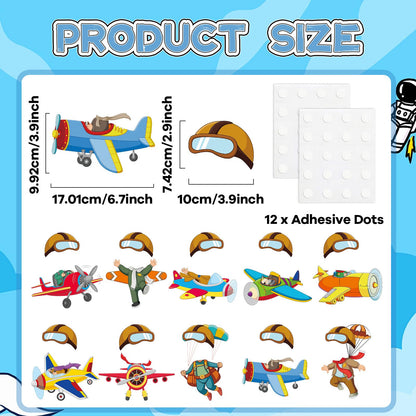 60pcs Pilot Airplane Cutouts Aircraft Bulletin Board Decorations Adventure Travel Theme Paper Cut-Outs Classroom Decorations for Classroom DlY Craft Photo Kindergarten Preschool Wall Door Supplies