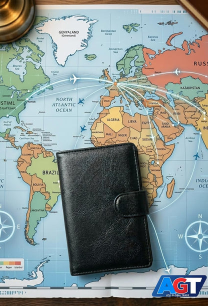 Passport Credit Card Holder - Passport Wallet for Men - Passport Holder for Travel - for 2 Transparent Passport Pockets, Boarding Pass, ID, Credit Cards, Cash, Coin - Family Passport Wallet