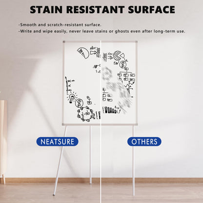 Large Whiteboard Easel with Stand, 36" x 24" Portable Standing Magnetic Dry Erase White Board, 3' x 2' Tripod Height Adjustable Flip Chart Easel for Home Office Classroom School, Silver
