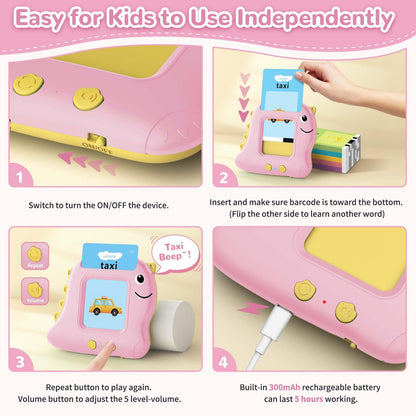 Alotwan Girls Toys Montessori Toys for 2 3 4 Year Old, Talking Flash Cards with 510 Sight Words, Sensory Speech Therapy for Toddlers 2-4 Autism Children, Preschool Learning Kids Gifts