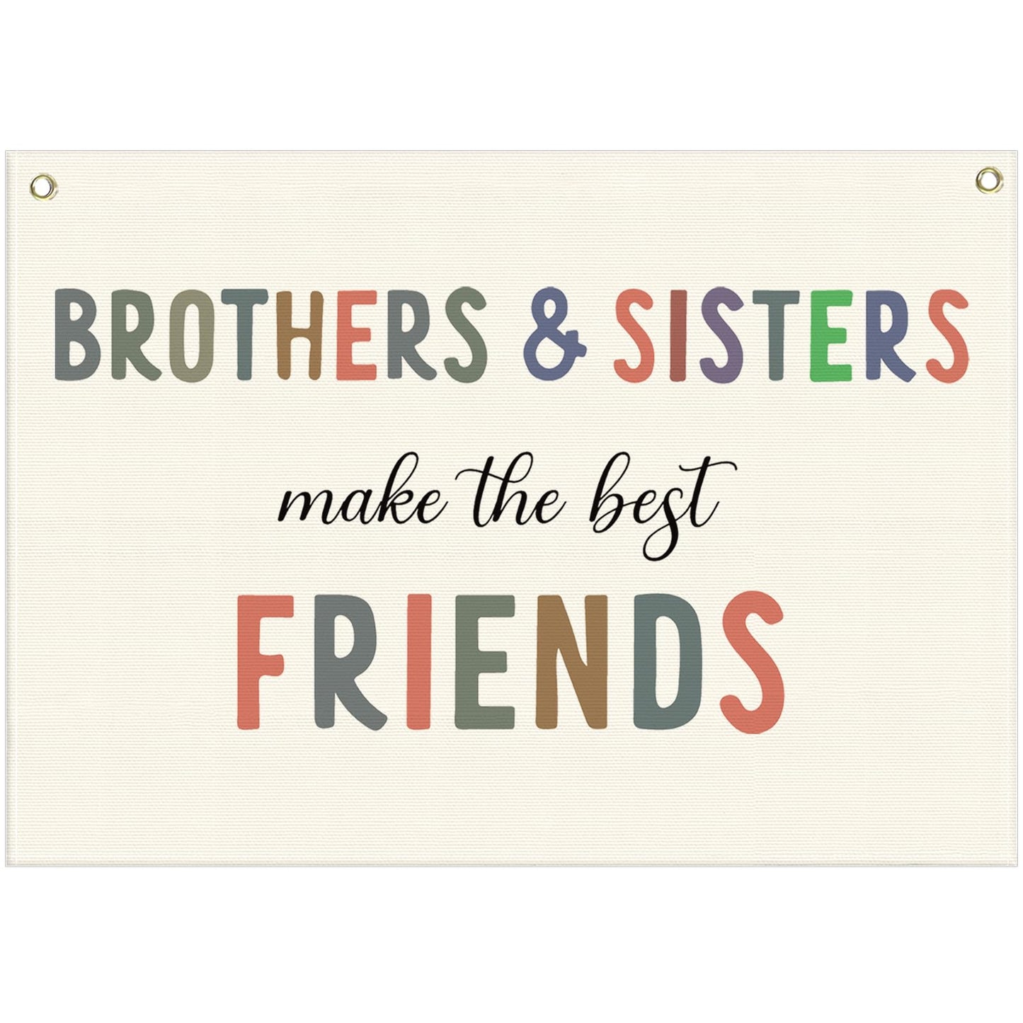 Nursery Wall Art Decor-Rectangular Banner Flag Poster Wall Decor Gifts for-Baby Kids Girl Boy-Playroom,Bedroom,Door Decoration-Christmas Gift-Brothers and Sisters Make The Best Friends-28.5"L×20"W
