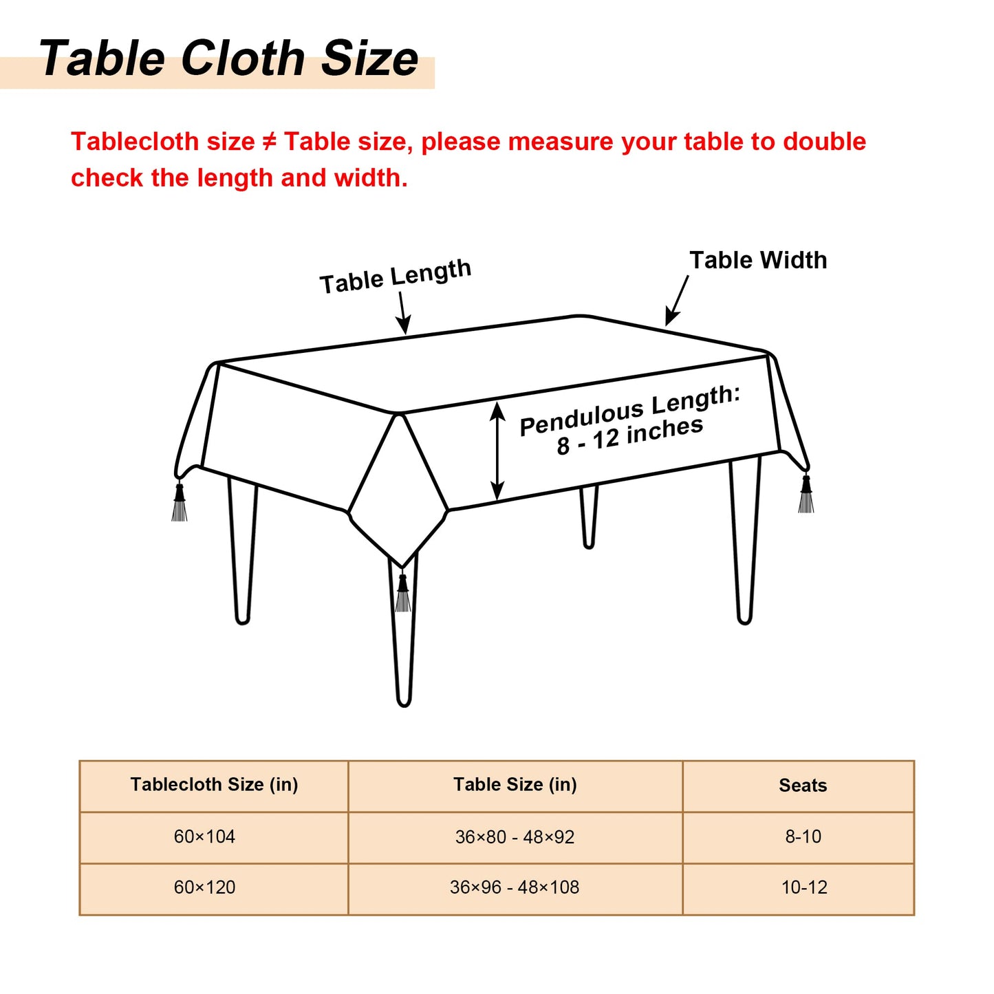 Loom and Mill Black Tablecloth 60 x 120 Inches, Classic Jacquard Rectangle Table Cover with Handmade Tassels for Halloween Dining Room Banquet Decorations (Black, 60"x120")