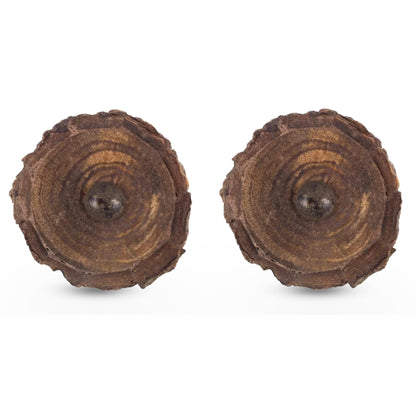 Rustic Edge Stump Wood Knob – Premium Decorative Knobs for Cabinets and Drawers – Novelty Furniture Knobs and Pulls for DIY Hardware Crafts – Vanity, Dresser Hardware for Home Decor - Set of 2