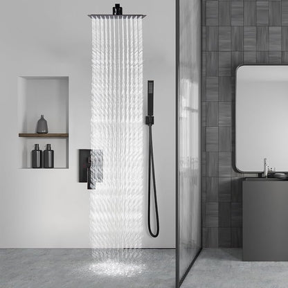 Aolemi Shower Faucet Set Rain Shower System with Handheld Spray Bathroom Shower Combo Rough-in Valve and Shower Trim Kit Included Oil Rubbed Bronze 10 Inch Wall Mount Shower Head