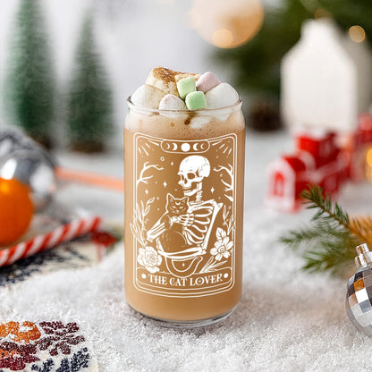 Niyorayna The Cat Lover Glass Cup Gifts for Women,Cat Lover Mom,Friends,Sister,Cats Themed Gifts for Birthday,Thanksgiving,Christmas,Halloween Spooky Cats Gift for Her