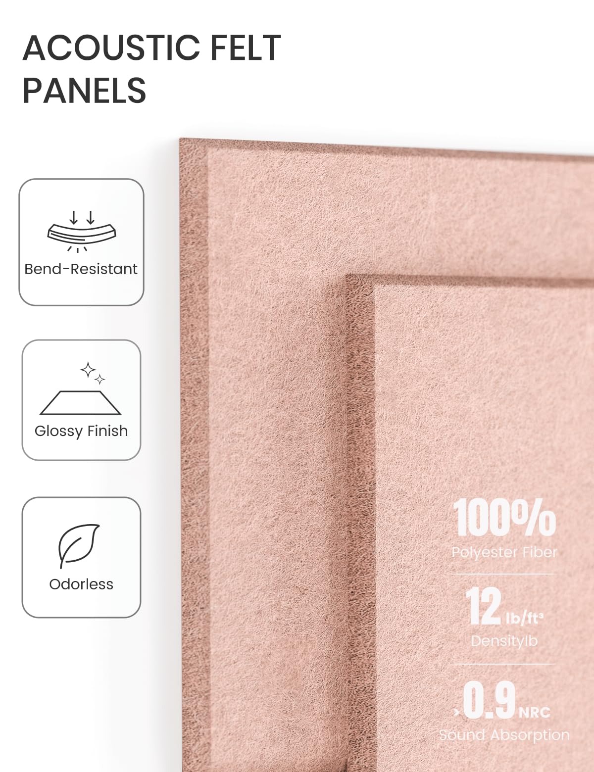 Fluxynara Large Felt Bulletin Board 48" x 36" Cork Board Alternative-12 Pack with 70 Safe Removable Adhesive Tabs, Cork Boards for Walls Cork Board for Home Office Classroom Pin Board-Pink