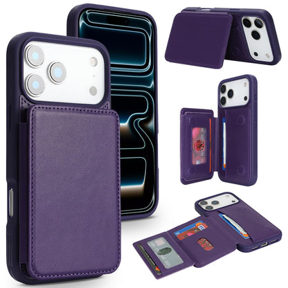 Cavor Compatible with iPhone 17 Pro Wallet Case with Card Holder, Credit Slots Kickstand Stand Phone Case for Women Men, PU Leather Protective Case-Purple