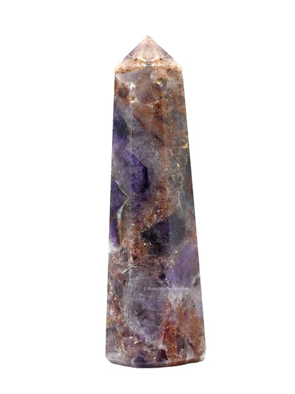 Amazing Gemstone Amethyst Chevron Crystal Towers ~ Natural Healing Crystal Point Obelisk for Reiki Healing and Crystal Grid (2" to 3" Inch)