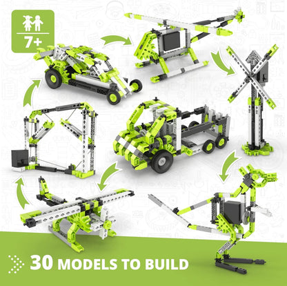 Engino: Creative Builder - 30-In-1 Multimodel Series, Toy Vehicles Brick Set, Motorized, Snap Assembly Construction, Young Engineer STEM Kit, Kids 7+