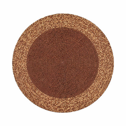 Glitz Handmade Beaded Charger Placemats - Set of 4 Handmade Beaded Placemats - Everyday Dining Essentials for Halloween, Harvest, Autumn, Fall, Holidays, Christmas - 13 Inch Round, Copper Tonal