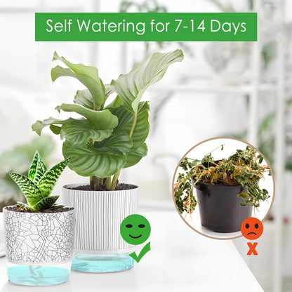 CWYEYE 4 Pack Self Watering Pots for Indoor Plants, 4" + 5.5" Flower Pots with Wick Rope and Reservoir, Plant Pots for African Violet, Spider Plant, Orchid
