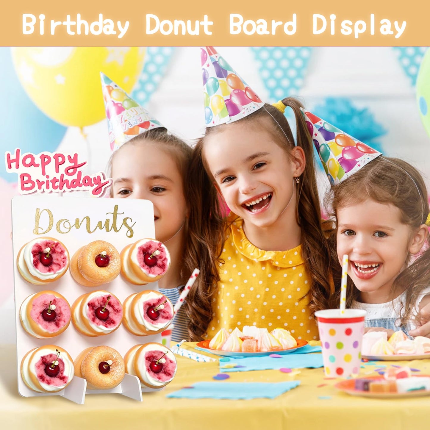 Could Spark Christmas Decor 3Pcs Donut Wall Display Stand Donut Board Doughnut Bar Display Donut Decor for Baby Showers Birthday Bridal Shower Wedding Party Treat