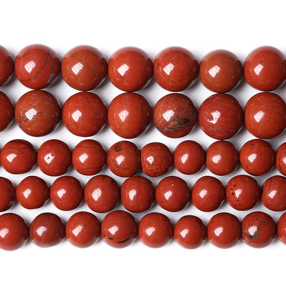 6MM 60PCS Natural Stone Chinese Red Jaspers Spacer Beads for Jewelry Making DIY Bracelet