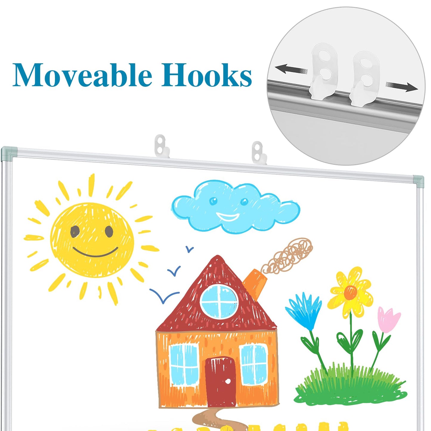 Lockways White Board Dry Erase Board 36 x 24 Inch, Magnetic Whiteboard 3 x 2, Silver Aluminium Frame for School Office and Home