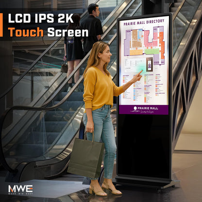 QIXZOCV MWE 43 Inch Indoor Digital Signage Touchscreen Kiosk Floor Standing Advertising Display LCD Totem Interactive Display Poster Android System with Auto Media Player