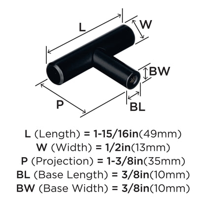 Amerock | Cabinet Knob | Black Bronze | 1-15/16 inch (49 mm) Length | Bar Pulls | 10 Pack | Drawer Knob | Cabinet Hardware