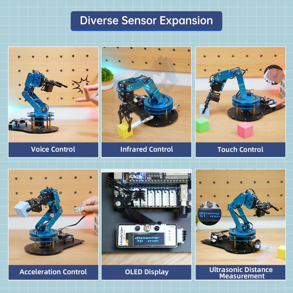 Robotic Arm for Arduino AI Vision & Voice Interaction Serial Bus Servo Smart 6DOF Robot Arm, STEM Project Educational Robot with Tutorials, Science/Coding/Programming Set, LeArmAI Standard Kit