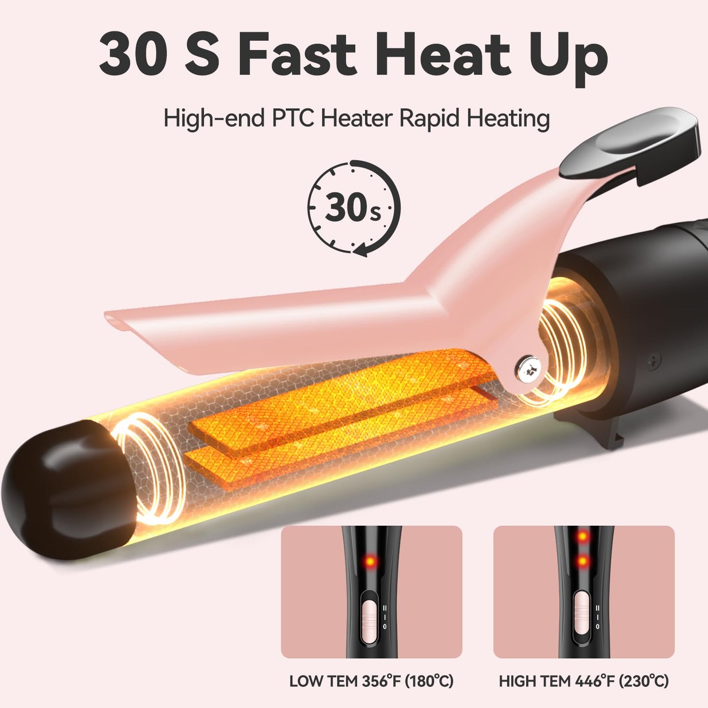 Maxt 5-in-1 Interchangeable Curling Iron Wand Set with 3 Barrels & Curling Thermal Brush | Ceramic Coated for Long-Lasting Curls, Waves Hair Curler (0.35-1.25 inch)