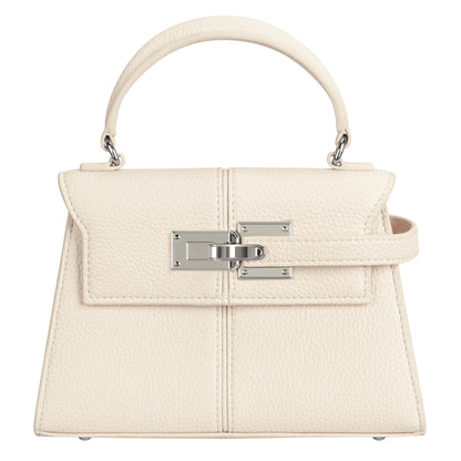 Women's Top Handle Handbag Vegan Leather Crossbody Bag,WHITE,SMALL