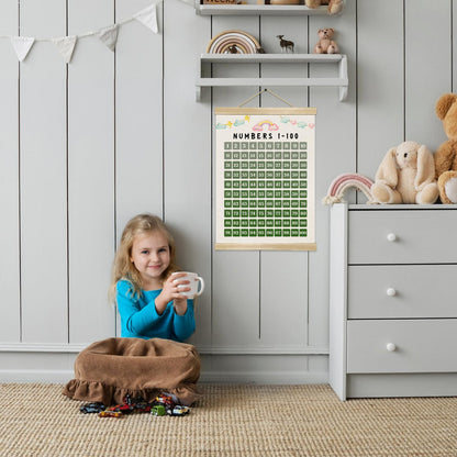 You found a duck 1-100 Numbers Chart Poster,Classroom Education Canvas Poster,Boho Green Number Learning Chart for Playroom Preschool Nursery Toddlers,Kids Room Decor 14x18.5Inch(Green)