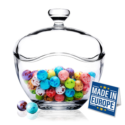 Volarium 13.5 oz Glass Candy Jars for Candy Buffet with Lid, Cookie Jar, Apothecary Jar, Food Storage Container