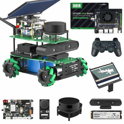 Yahboom ROS2 Robot Jetson Orin Nano Super 4GB Python Programming AI Vision Mapping Navigation 360°Movement for Mechanical Engineers (Sup Ver-with Orin Nano Super 4GB)