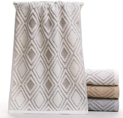 Pidada Hand Towels Set of 4 Diamond Pattern 100% Cotton Absorbent Soft