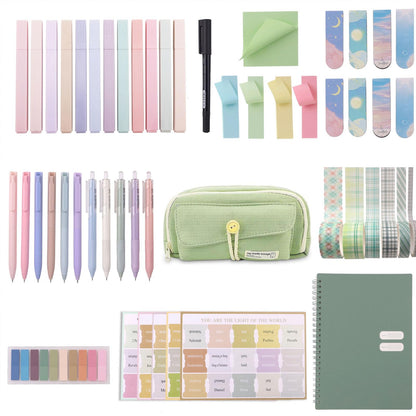 ITAWIXS Green Bible Study Kit for Women, Bible Study Supplies Journaling Set with Tabs, Pen Case, Notebook, Pens Study Group Essentials Accessories Set for Students, Beginners