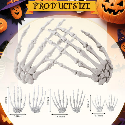 Wavwavw 32 Pcs Halloween Hanging Decorations Set, Floating Witch Brooms Witch Hat Skeleton Hands Wizard Straw Broom Accessories for Party Favors Birthday DIY Crafts
